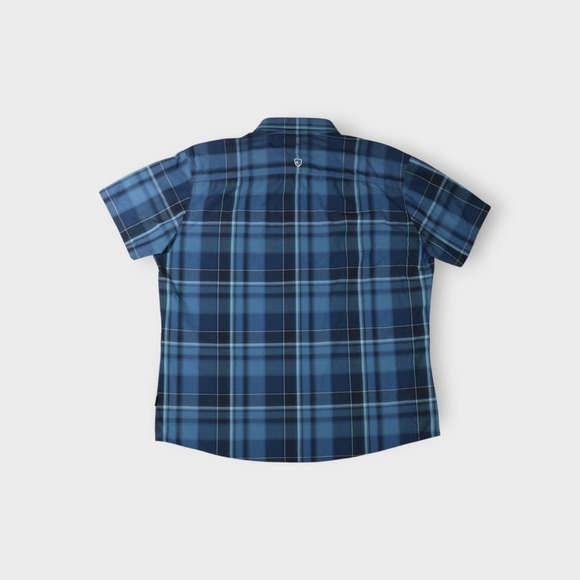 Kuhl Born In The Mountains Mens XL Blue Plaid Shirt Moisture Wicking Lightweight - Picture 7 of 7